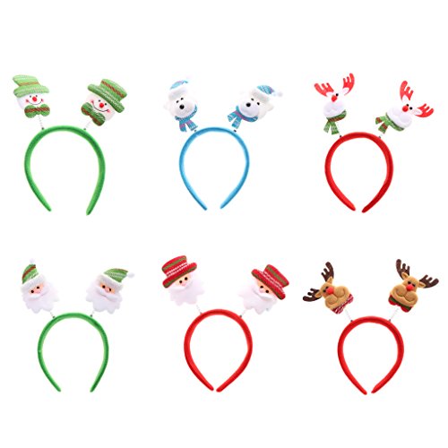 Acheter 6pcs Serre-têtes Noël Bandeau Coloré Décoration Fête Noël pour Enfant Adulte chez AMAZON.FR