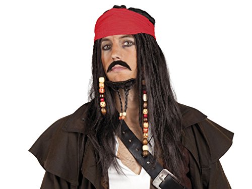 Acheter Perruque pirate avec barbuche et moustache assortie Accessoire idéal pour déguisement Homme ados garcon humoristique soirée spectacle theatre ambiance fête promotion solde pas cher de qualité supérieure carnaval festival in cool sympa fantasy Indispensable pour bien rigoler lors des fêtes costumées, des carnavals ou pour un enterrement de vie de garçon , choisir:Peruque pirate avec barbe 86343 chez AMAZON.FR