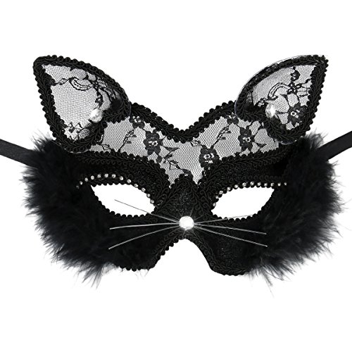 Acheter Cusfull Masque de Mascarade Sexy en Dentelle Masque de Chat Femme pour Déguisements Soirée Halloween Noël Carnaval chez AMAZON.FR