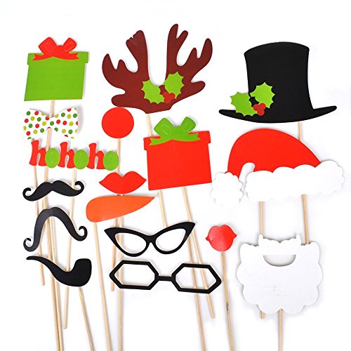 Acheter Musuntas® Souvenirs de fête de Noël tapissent Partymitbring lèvres moustache verres Photo Booth Props Accessoires Coffret Cadeau de Noël chez AMAZON.FR