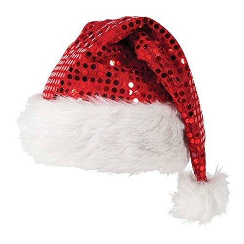 Acheter CHIC-CHIC Bonnet Noël Christmas Chapeau Paillette Père Noël Pompon Déguisement chez AMAZON.FR