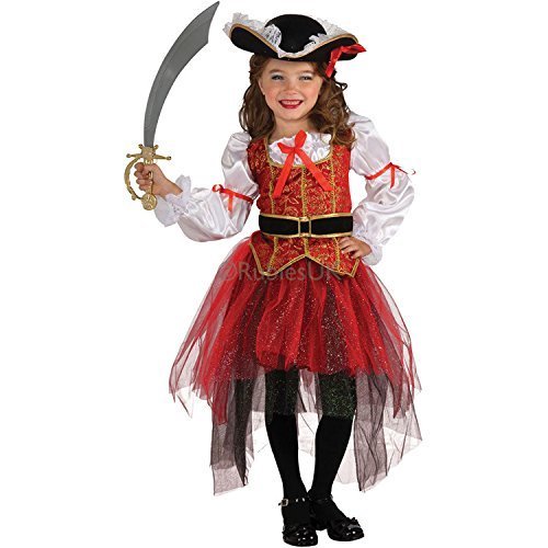 Acheter iEFiEL Costume Carnaval Déguisement Pirate 4pcs Chapeau + Veste + Jupe + Ceinture Enfant Fille 2-10 Ans (9-10 Ans, Rouge) chez AMAZON.FR