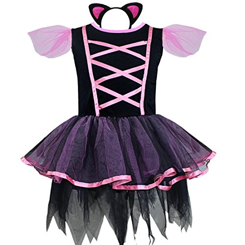 Acheter iEFiEL Déguisement Enfant Filles Robe + Serré-tête l'Oreill de chat Costume Carnaval 2-10 Ans Noir 9-10 ans chez AMAZON.FR