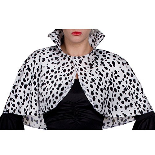 Acheter Déguisement de la femme cruelle avec les dalmatiens avec cette cape couvre épaule pour adulte. Ideal pour les enterrements de vie de jeune fille. ( Standard ) chez AMAZON.FR