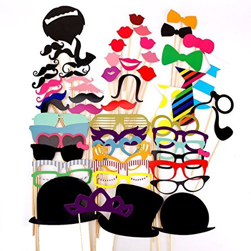 Acheter JZK® 58 x Papier photo booth props moustache mask arc lips hat photomaton déguisements pour mariage fête d'anniversaire noël halloween nouvel an et d'autres occasions différentes chez AMAZON.FR