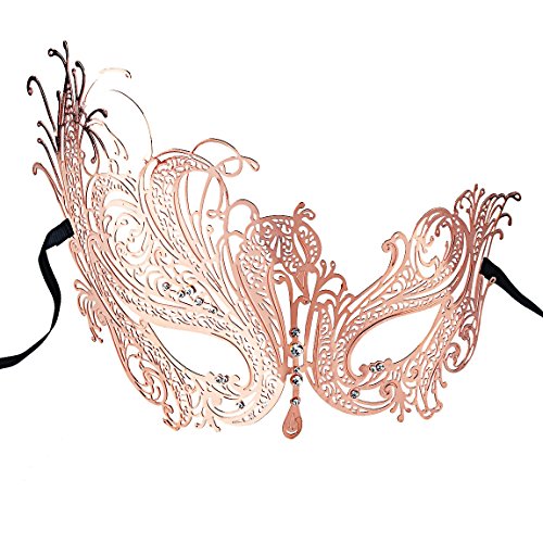 Acheter Coofit Masque femme au bal Costume parti Deluxe Laser Cut filigrane Métal Vénitien masque de mascarade strass chez AMAZON.FR