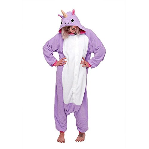 Acheter Pyjamas Licorne Adulte Kigurumi Combinaison Déguisement Animaux Costume Unisexe (M (Convenable 162cm-170cm), Violet) chez AMAZON.FR