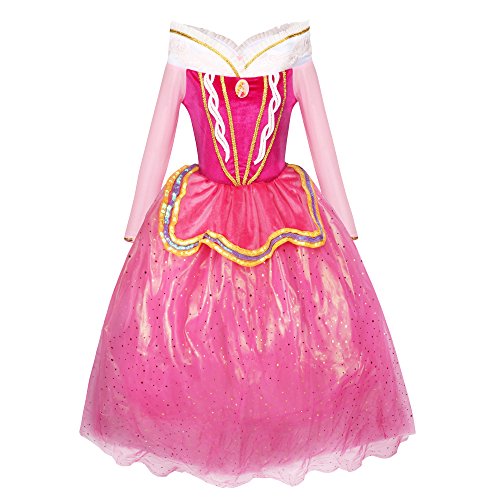 Acheter Katara - Robe de La Belle au Bois Dormant de Disney, costume d'Aurore, déguisement pour les filles de 7-8 ans - robe rose en tulle pour carnaval ou fêtes chez AMAZON.FR