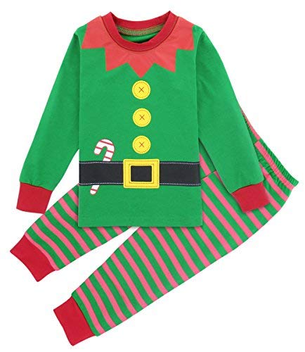 Acheter Mombebe Pyjamas Noël Enfant Garçons Hiver Elfe Vêtements de Nuit (Elfe de noël, 5 Ans) chez AMAZON.FR