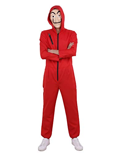 Acheter Tiaobug Adulte Halloween Déguisement de CASA avec Masque de Papel Cosplay Costume de Homme Femme Body Combinaison à Manche Longue Justaucorps Bodysuit Rouge Romper S-XL Rouge XL chez AMAZON.FR