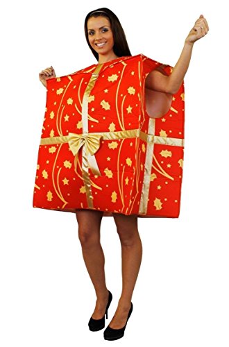 Acheter Déguisement de Cadeau de Noël géant pour Adulte - Idéal pour les fête de Nöel - Y compris: Le paquet pour le corps rouge avec un nœud doré - TAILLE UNIQUE chez AMAZON.FR