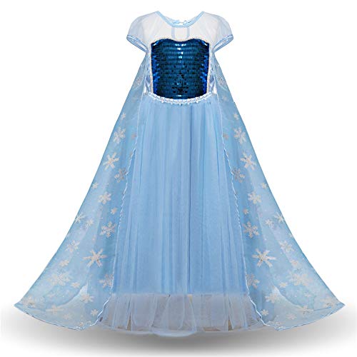 Acheter Costume Princesse Filles Filles Sequin Queen Princess Costume Dress Up manches courtes Enfant Filles Fête D'anniversaire Cosplay Robe avec Mesh Flocon De Neige Cap Prom Pageant Déguisements Halloween chez AMAZON.FR