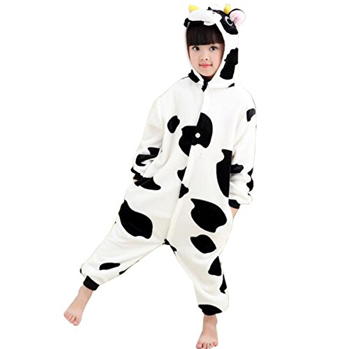 Acheter Unisexe Pyjama Siamois pour Enfants Kigurumi Cartoon Cosplay Costume Onesie Animaux Noël Halloween Déguisement, Vache Laitière, Taille 85 -- Pour hauteur 88-102cm chez AMAZON.FR