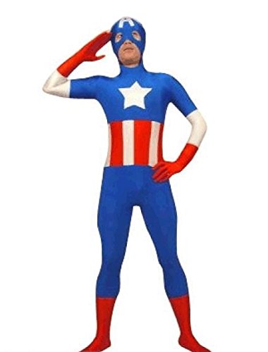 Acheter Captain America superskin – Déguisement – Adulte unisexe hommes & femmes Seconde Peau | Zentai Combinaison en Lycra Vêtements Costume Halloween Bon Marché XL chez AMAZON.FR