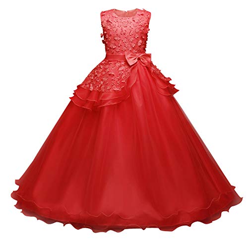 Acheter Happy Cherry Fille Robe de Princesse Bouffant Longue Jupon Mariage Cérémonie Tulle Carnaval Déguisement Cadeau Noel Anniversaire 9-10ans chez AMAZON.FR