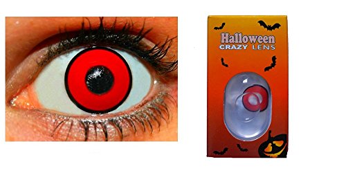 Acheter lentilles pour halloween de couleur sans correction fantaisie crazy déguisement annuelles valables 1 an (vampire red) chez AMAZON.FR