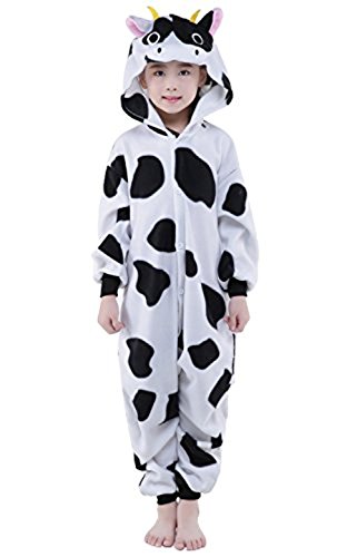 Acheter ABYED Adulte Unisexe Anime Animal Costume Cosplay Combinaison Pyjama Outfit Nuit Vêtements Onesie Fleece Halloween Costume Soirée de Déguisement,vache Chidren Taille 105 -pour Hauteur: 116-125cm chez AMAZON.FR