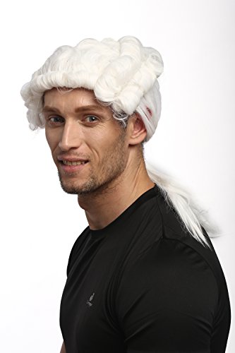 Acheter WIG ME UP ® - 0061-P60 Perruque Hommes Carnaval Halloween Baroque Renaissance tresse bouclés blanc Seigneur Juge Noble Duc chez AMAZON.FR