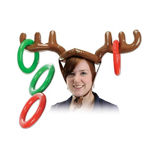 Acheter Sisit Chapeau de Noël gonflable de renne avec l'anneau de Antler. Plaisir en famille Tossing pour Holiday Party. Chirstmas jouet pour les enfants (Marron) chez AMAZON.FR