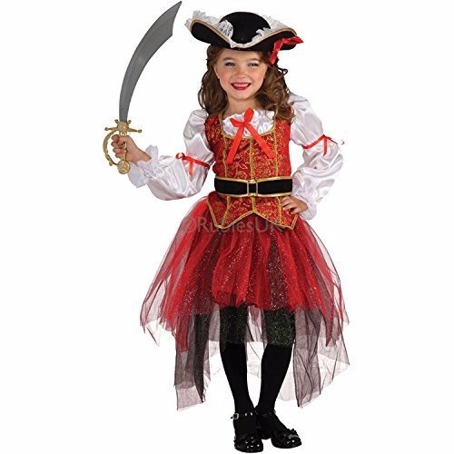 Acheter YiZYiF Enfant Filles Déguisement Pirate Carnaval Costume Cosplay Complet Pirates 2-10 Ans Orange 6-7 Ans chez AMAZON.FR