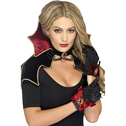 Acheter Set de costume de vampire kit Dracula Cape gothique collier gants sorcière déguisement Halloween femme tenue de vampire déguisement d'Halloween accessoire déguisement de carnaval adulte chez AMAZON.FR