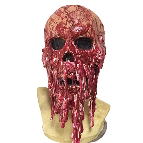 Acheter LAEMILIA Masque Zombie Sanglant Effrayant Adulte Halloween Costume Accessoires Carnaval Déguisement Fête Cosplay Bar (Rouge) chez AMAZON.FR