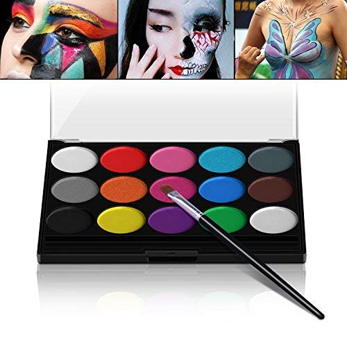 Acheter Maquillage Enfant, Xpassion Maquillage de Fête Non-Toxiques 15 Couleurs avec Pinceau pour Halloween Parade Party Déguisements, Kits de Body Painting chez AMAZON.FR