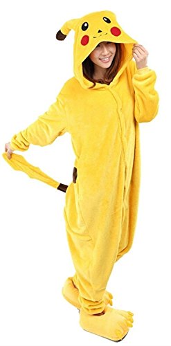 Acheter Très Chic Mailanda Kigurumi Costume de carnaval/cosplay en peluche avec capuche Unisexe/adulte Pikachu - - Taille M chez AMAZON.FR