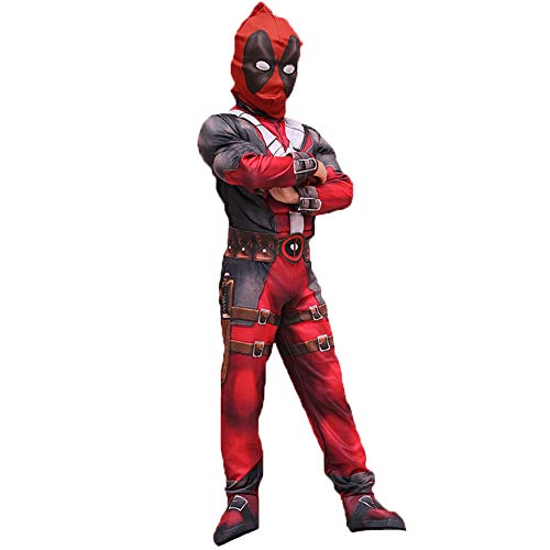 Acheter Hallowmax Déguisement Enfant Halloween Costume Classique Cosplay Deadpool Rouge Combinaison 2 pièces Masque + Combinaison Taille M-XL chez AMAZON.FR