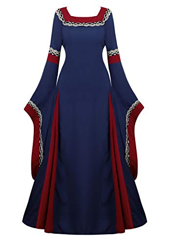 Acheter AIZEN Robes Médiévale Renaissance Parti Costume Vintage Déguisements Halloween Gothique Femmes Cosplay Bleu foncé L chez AMAZON.FR