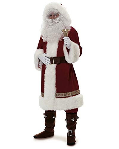 Acheter Loalirando Costume Père de Noël Adulte Ensemble Déguisement Père Noël Veste à Capuche, Ceinture, Gants et Barbe, Rouge, XL chez AMAZON.FR