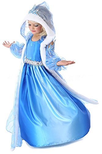 Acheter NICE SPORT Robe Princesse Reine des Neiges Frozen - Costume Enfant Fille - Déguisement Haute Qualité,Bleu, 140 chez AMAZON.FR