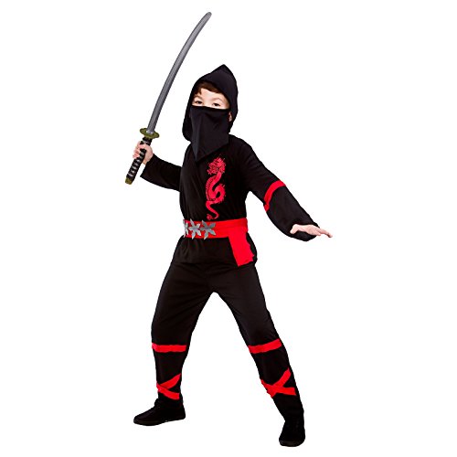 Acheter Boys Power Ninja Black Red Fancy Dress Up Party Costume Halloween Child Outfit chez AMAZON.FR