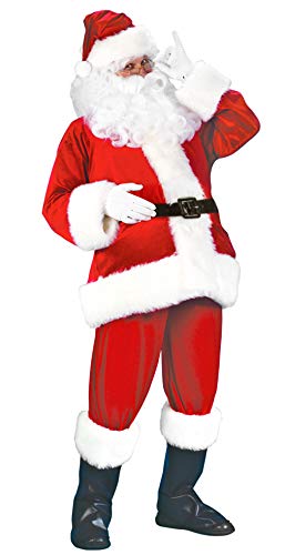 Acheter MARRYME Déguisement de Père Noël Homme 7 pièces Costume Déguisement Complet Noël Cosplay Rouge Adulte (Rouge, 3XL) chez AMAZON.FR