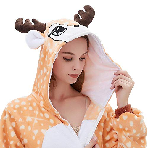 Acheter ABYED Adulte Unisexe Anime Animal Costume Cosplay Combinaison Pyjama Outfit Nuit Vetements Onesie Fleece Halloween Costume Soiree de Deguisements, Faon, M(156-163CM) chez AMAZON.FR