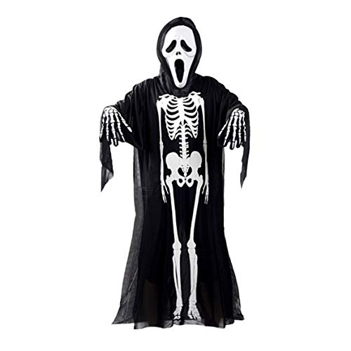 Acheter Delicacydex Crâne Squelette Fantôme Cosplay Costume Adultes Enfants Halloween Carnaval Mascarade Vêtements Fantaisie + Crâne Diable Masque + Gants chez AMAZON.FR