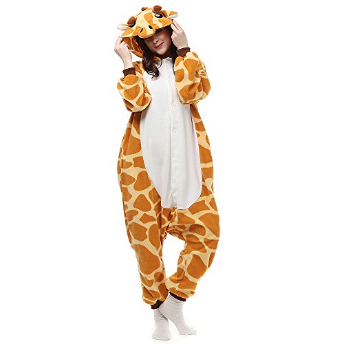 Acheter LBJR Adulte Unisexe Kigurumi Girafe Pyjama Tenue Onesie Cospaly Halloween Costume Soiree de Deguisements, Orange, L(170cm-178cm) chez AMAZON.FR