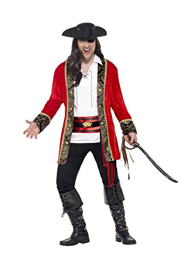 Acheter Smiffys 24464XL Déguisement Homme Capitaine Pirate, Rouge, Taille XL chez AMAZON.FR