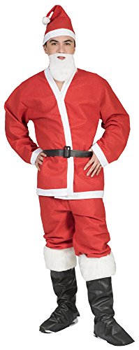Acheter Das Kostümland - Costume de Père Noël/Saint-Nicolas, 5 pièces avec Barbe, Bonnet, Veste, Pantalon et Ceinture, idéal pour Les fêtes de Noël, Les fêtes costumées et Le Carnaval - L/XL - Rouge/Blanc chez AMAZON.FR