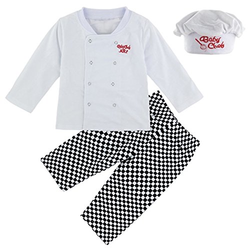 Acheter MOMBEBE COSLAND Déguisement Chef Bébé Garçon Costume Ensembles (12-18 Mois, Blanc) chez AMAZON.FR