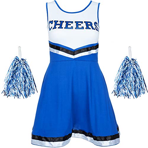 Acheter Redstar Fancy Dress - Déguisement de Pom-Pom Girl pour Femme - Uniforme avec Pompons - Halloween - Bleu - S chez AMAZON.FR