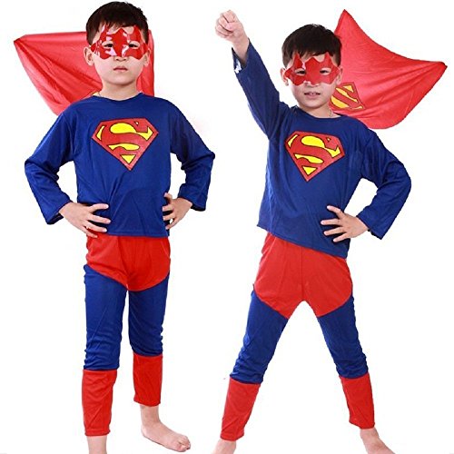 Acheter Taille M - 5-6 ans - Costume - Déguisement - Carnaval - Halloween - Super héros - Homme d'acier - Couleur bleue - Enfant chez AMAZON.FR