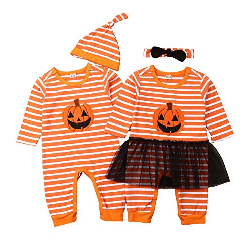 Acheter Geagodelia Halloween Nouveau-né bébé garçon Fille grenouillère Citrouille Manches Longues Jumpsuit Chapeau ou Bandeau Tenue Vêtements - - 24 Mois chez AMAZON.FR