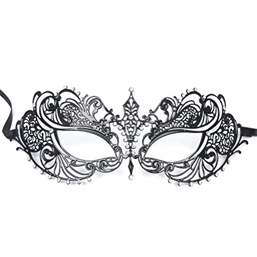 Acheter WINOMO Femmes Masque Mascarade Du Métal pour Halloween Costume Ball Party cristal strass noir chez AMAZON.FR