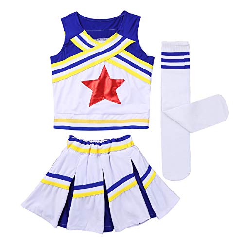 Acheter MSemis Déguisement de Pom-Pom Girl Soccer Outfit Costume High School Musical Déguisement Carnaval Enfant Fille Costume Danse Performance Vêtement de Sport 4-14 Ans Bleu 12-14 Ans chez AMAZON.FR