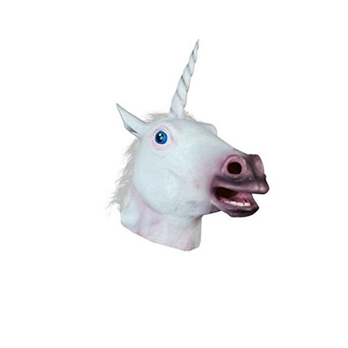 Acheter DaoRier Latex Masque Licorne Animaux Tête de Cheval Unicorne pour Déguisement Mascarade Halloween Carnaval Cosplay Party (Blanc) chez AMAZON.FR