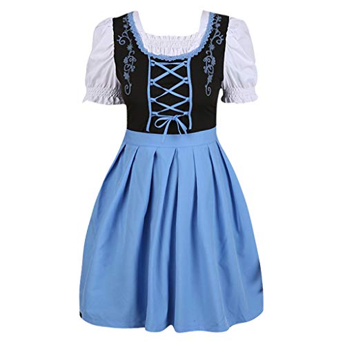 Acheter ZzZz Robe Femme Chic EléGant Vintage Mode Tendance Automne Hiver Nouveau Costume d'Oktoberfest pour Femme Bavarois Bière Fille Drindl Tavern Maid Dress (XXL, Bleu) chez AMAZON.FR