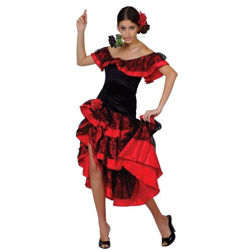 Acheter Deguisement Adulte de Danceuse Espagnole de Flamenco L chez AMAZON.FR