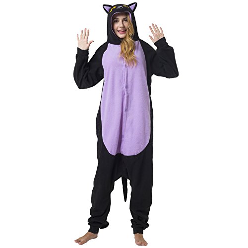 Acheter Katara 1744 - Grenouillère Combinaison pour Adultes Tenue de Nuit Pyjama Kigurumi - Taille L 165-175cm Chat Noir chez AMAZON.FR