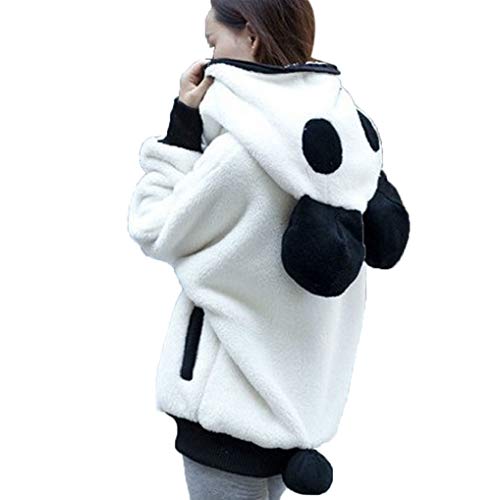 Acheter FNKDOR Sweats à Capuche pour Femmes Mignon Ours Panda Hiver Chaud Manteau À Capuche Femmes Manteau À Capuchon Survêtement(Blanc,M=FR(56)) chez AMAZON.FR